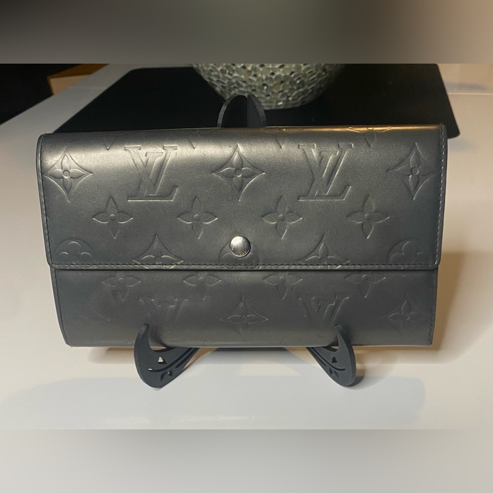 Louis Vuitton Matte Charcoal Monogram Vernis Long Wallet